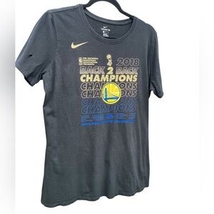 Nike 2018 Champions Graphic Black and Gold Warriors T-Shirt